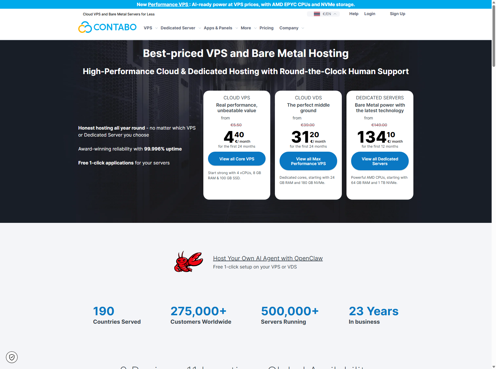 Contabo website preview